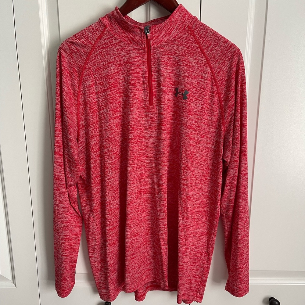 Mens large Under Armour loose fit 1/4 zip long sleeve shirt